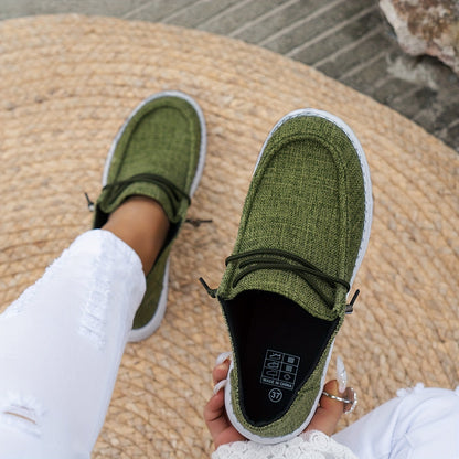 Lace-Up Loafers with White Sole for Women