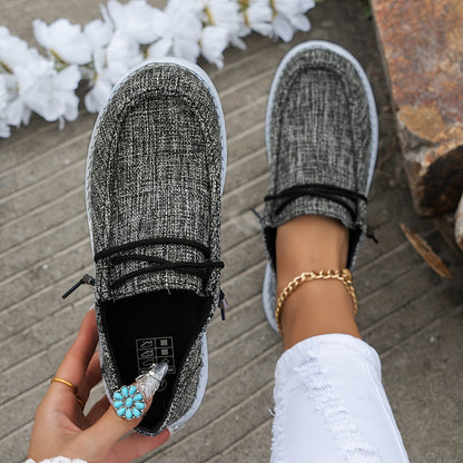 Lace-Up Loafers with White Sole for Women