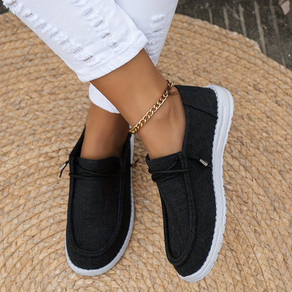 Lace-Up Loafers with White Sole for Women
