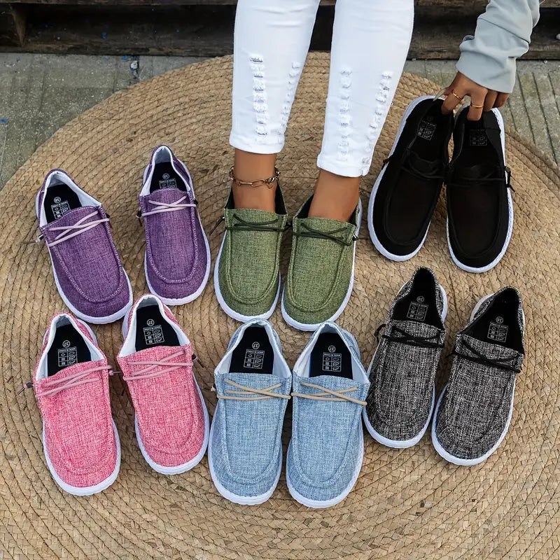 Lace-Up Loafers with White Sole for Women