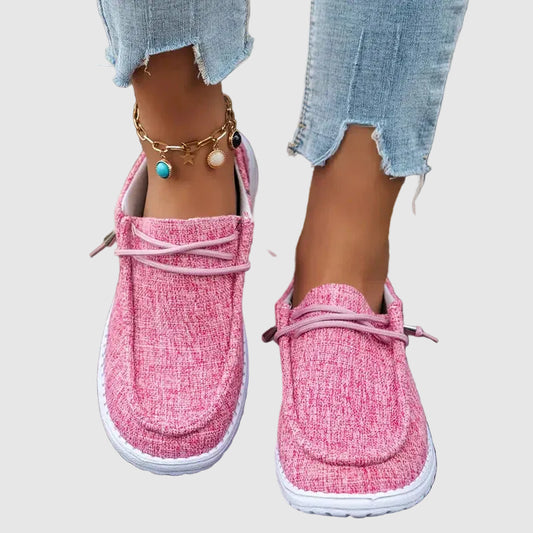 Lace-Up Loafers with White Sole for Women