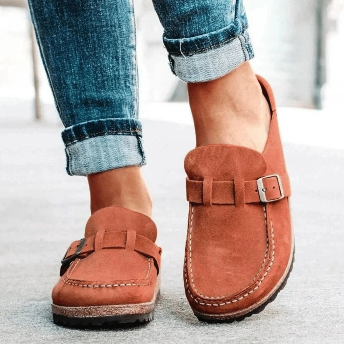 Cork Footbed Sandals with Buckle Strap for Women