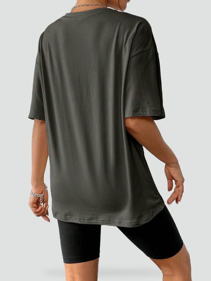 Printed Loose Fit Top with Relaxed Silhouette for Women