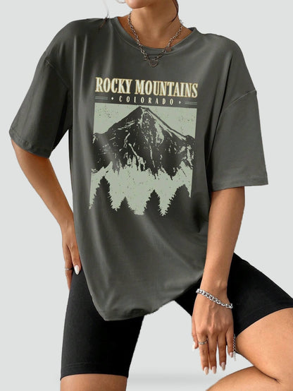 Printed Loose Fit Top with Relaxed Silhouette for Women