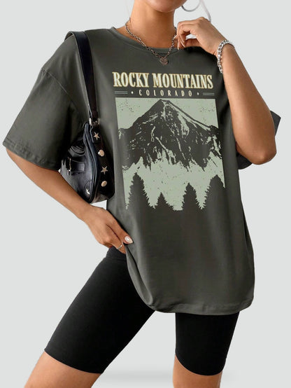 Printed Loose Fit Top with Relaxed Silhouette for Women