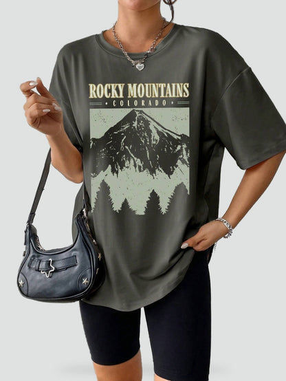 Printed Loose Fit Top with Relaxed Silhouette for Women