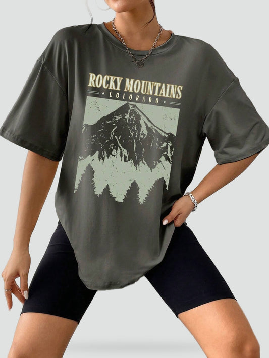 Printed Loose Fit Top with Relaxed Silhouette for Women