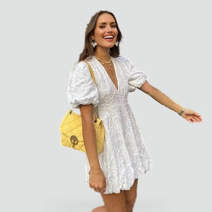 Puff Sleeve Midi Dress for Women