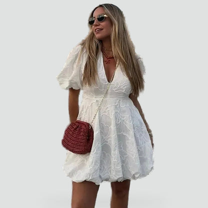 Puff Sleeve Midi Dress for Women
