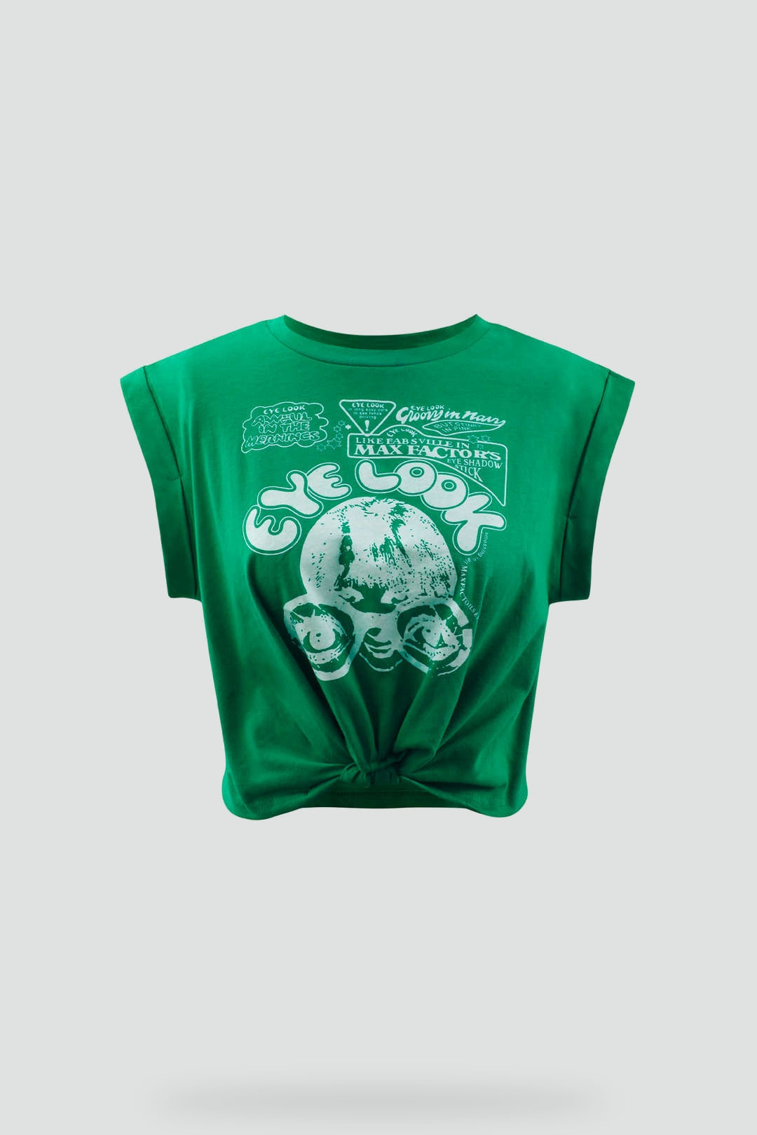 Graphic tie-front top for women