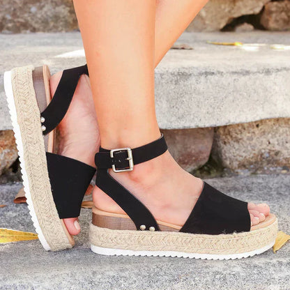 Leopard Print Flat Sandals with Ankle Strap Detail for Women