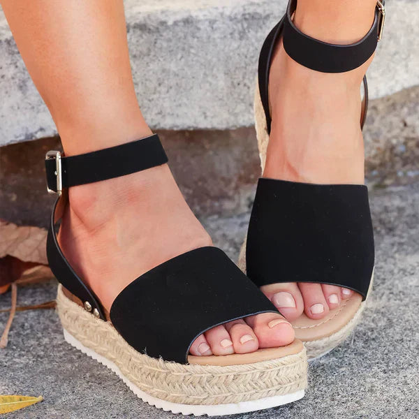 Leopard Print Flat Sandals with Ankle Strap Detail for Women