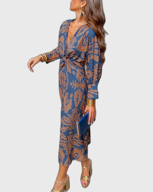 Printed Flowing Midi Dress for Women