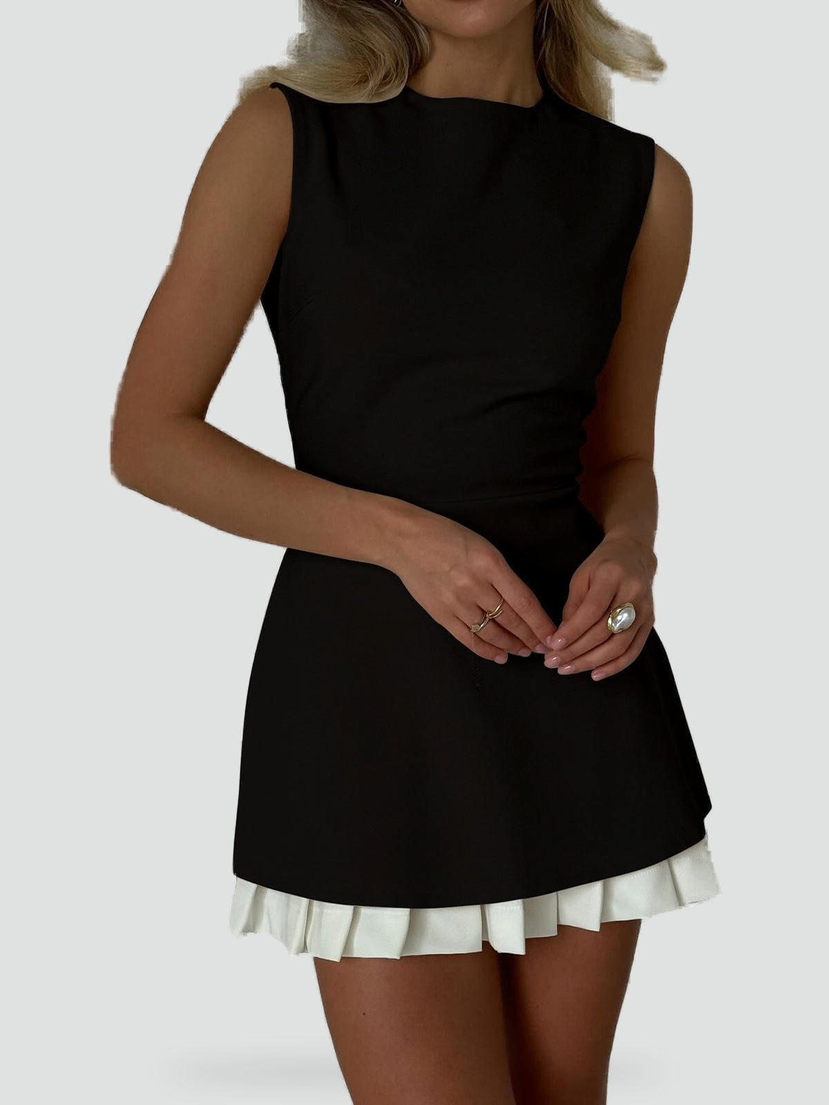 Midi Dress with Pleated Hem for women