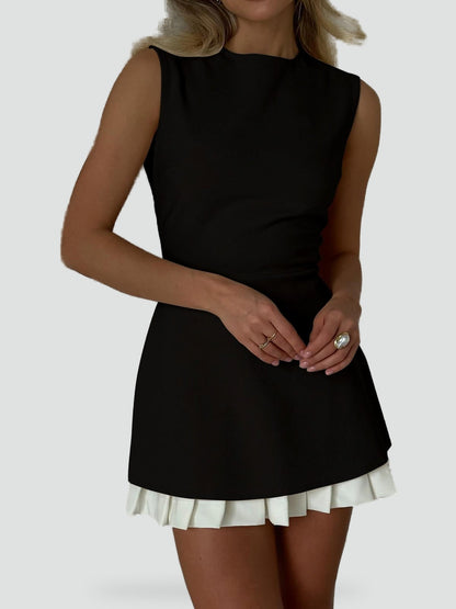 Midi Dress with Pleated Hem for women