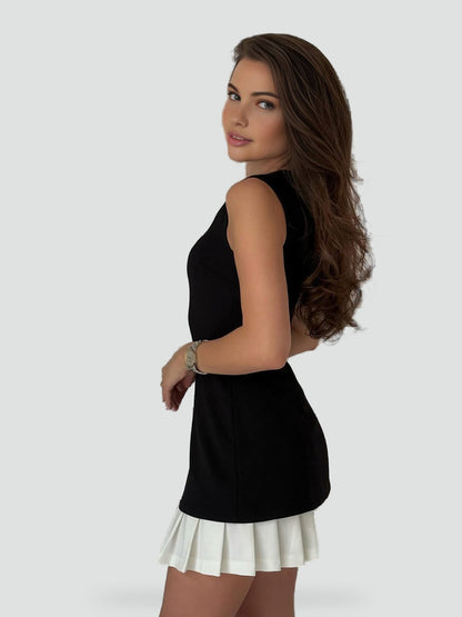 Midi Dress with Pleated Hem for women