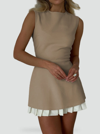 Midi Dress with Pleated Hem for women