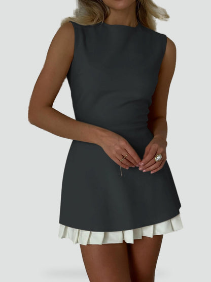 Midi Dress with Pleated Hem for women