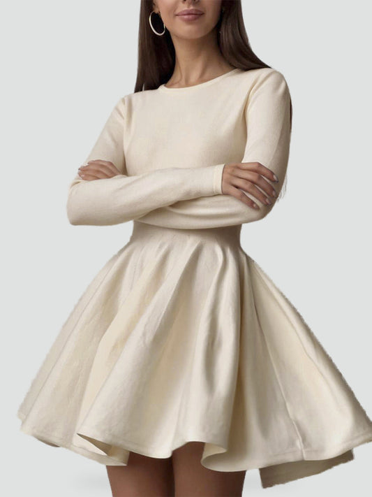 Midi Dress with Flared Skirt for Women