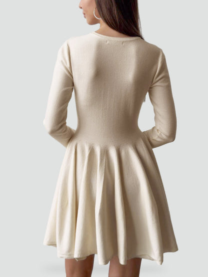 Midi Dress with Flared Skirt for Women