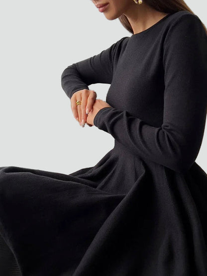 Midi Dress with Flared Skirt for Women
