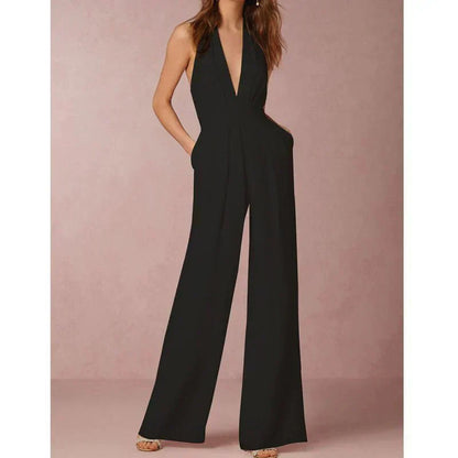 Full-Length V-Neck Jumpsuit for Women