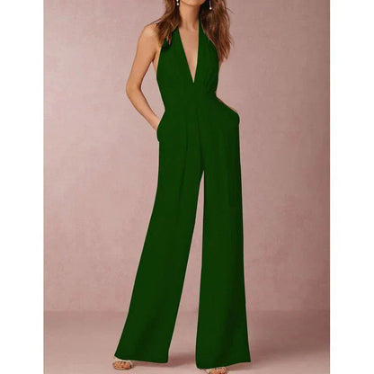 Full-Length V-Neck Jumpsuit for Women