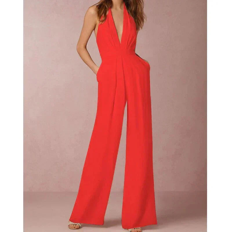 Full-Length V-Neck Jumpsuit for Women