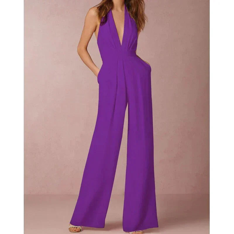 Full-Length V-Neck Jumpsuit for Women
