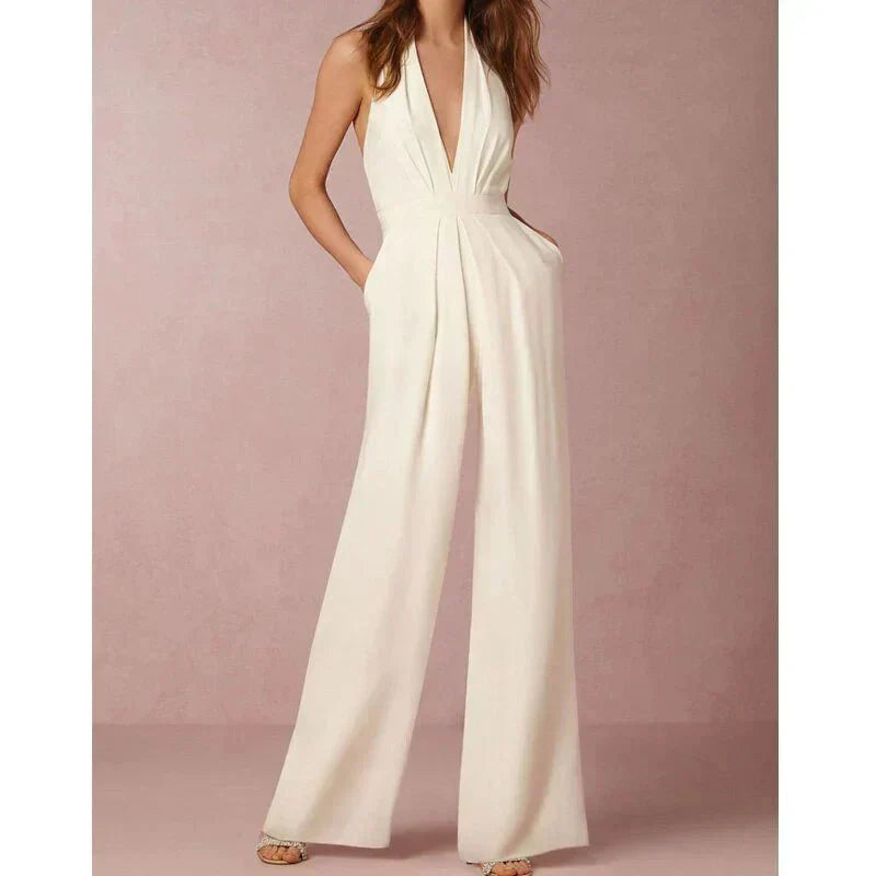 Full-Length V-Neck Jumpsuit for Women