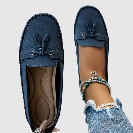 Suede Moccasin Loafers with Tassels for Women