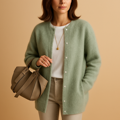 Long Knitted Button-Up Cardigan