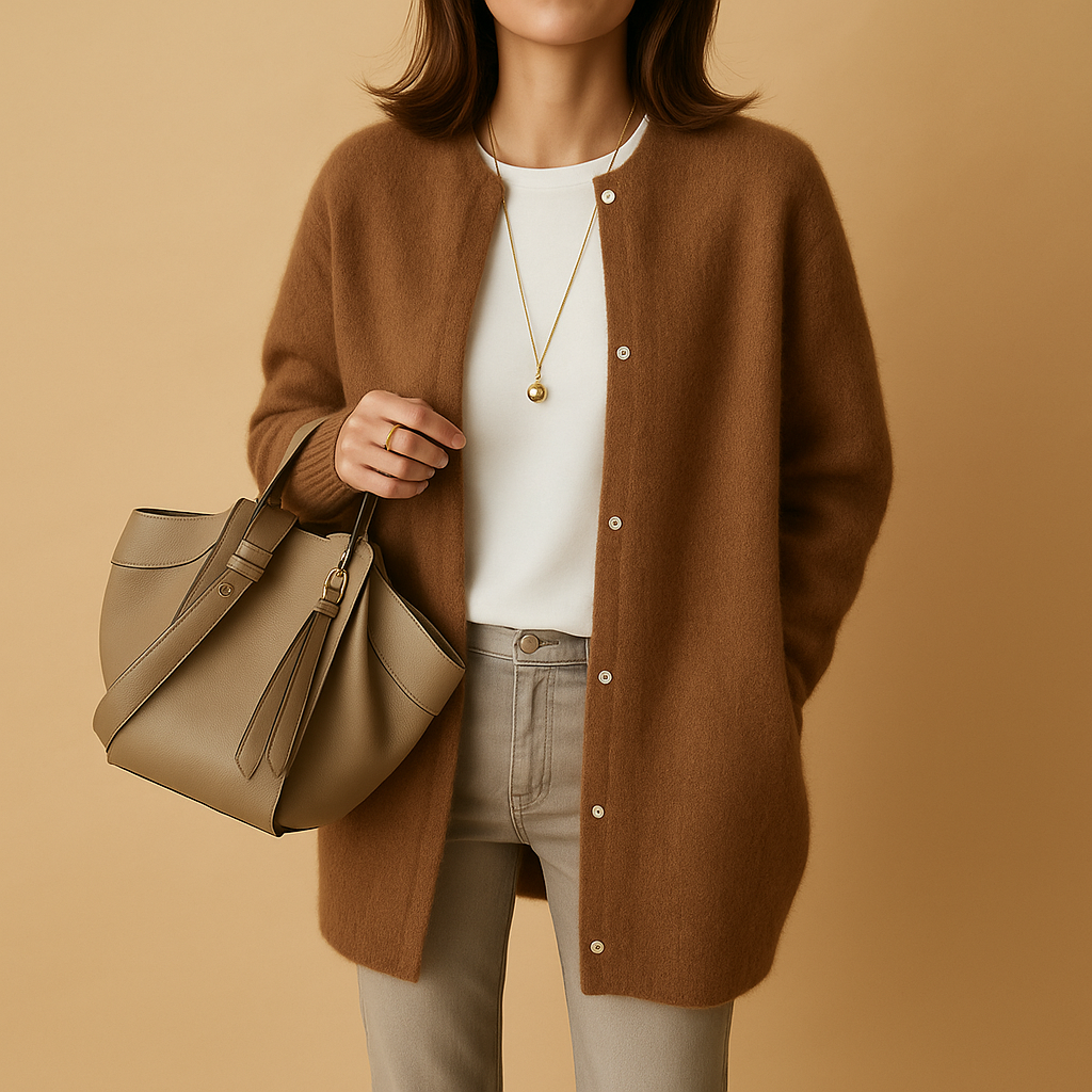 Long Knitted Button-Up Cardigan