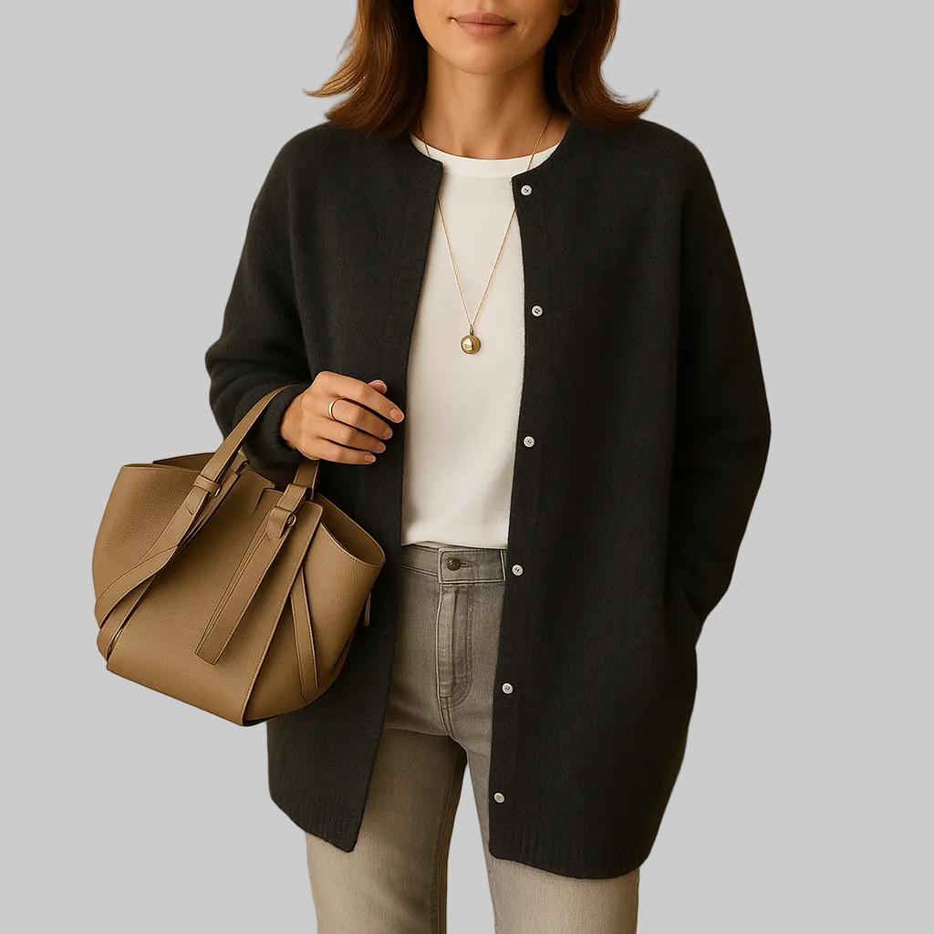 Long Knitted Button-Up Cardigan