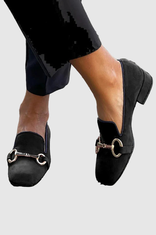 Loafers with Gold Buckle Detail for Women