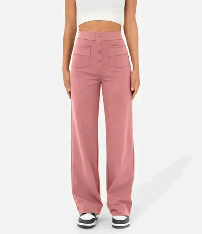 Wide Leg Trousers High Waist Elasticated Waistband for Women