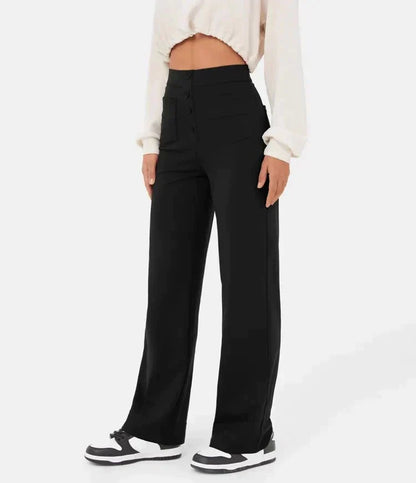 Wide Leg Trousers High Waist Elasticated Waistband for Women