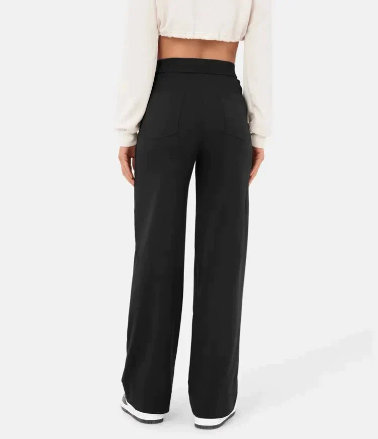 Wide Leg Trousers High Waist Elasticated Waistband for Women