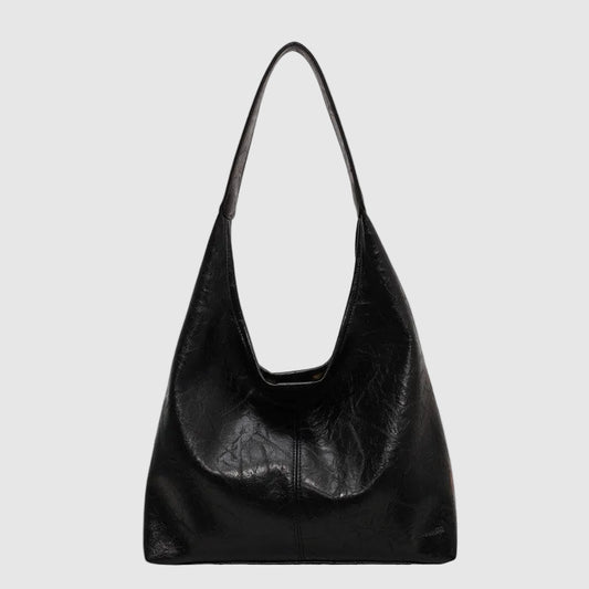 Vintage Vegan Leather Tote Bag with Shopper Silhouette for Women