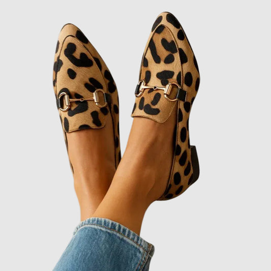 Leopard Print Horsebit Loafers for Women