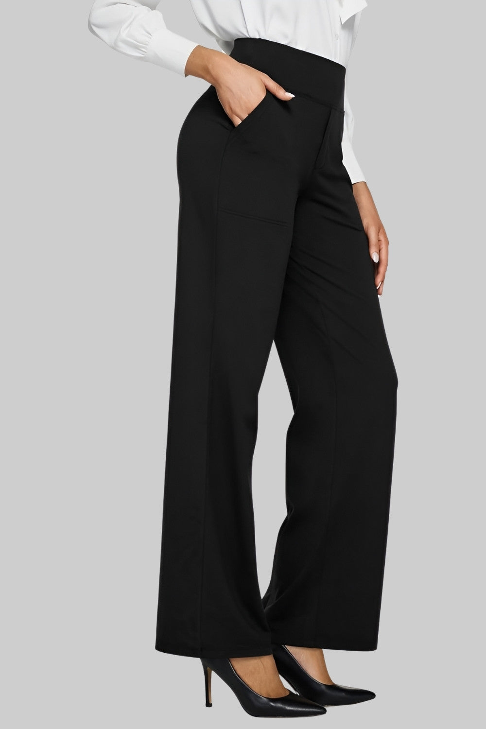 High Waisted Trousers with Pockets for Women