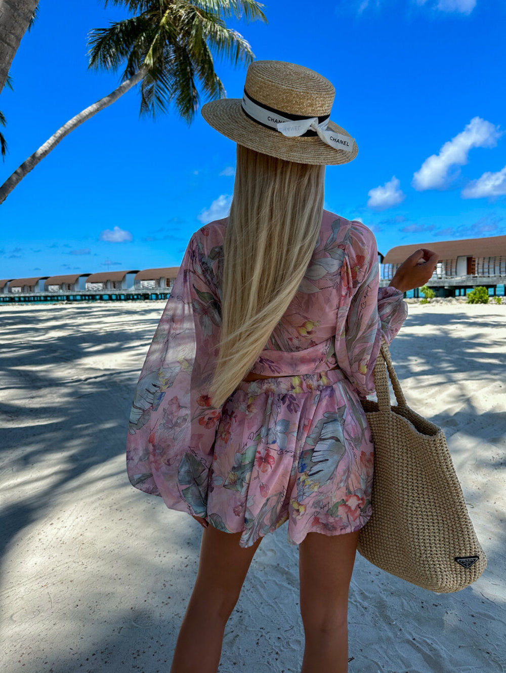 Tropical Kimono Sleeve Playsuit for Women