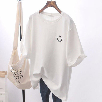 Cotton Printed Casual T-Shirt with Short Sleeve for Women
