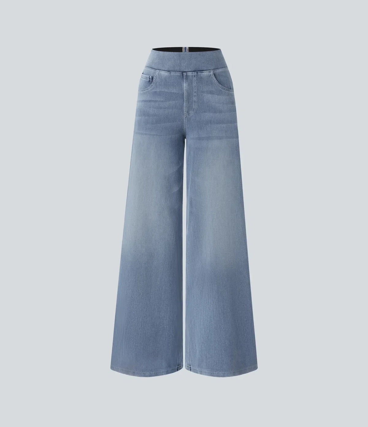 Wide Leg Trousers High Waisted Elasticated Waistband for Women