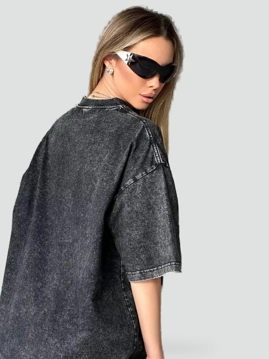 Short Sleeve Shirt with Button Front for Women