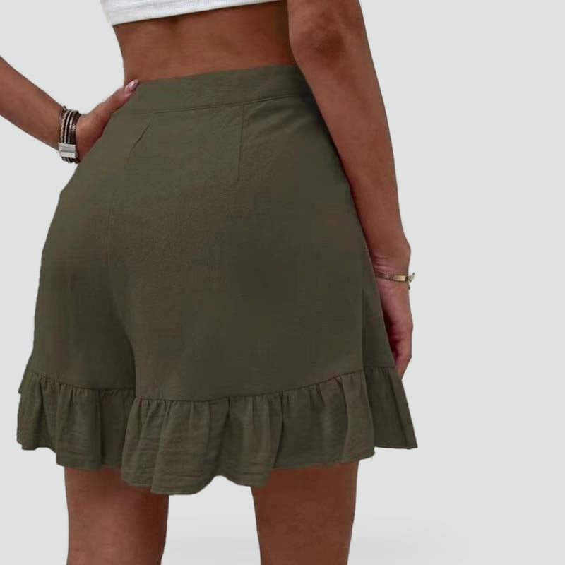Women's High Waist Frill Shorts