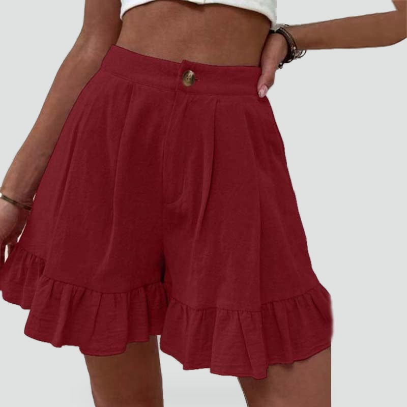 Women's High Waist Frill Shorts