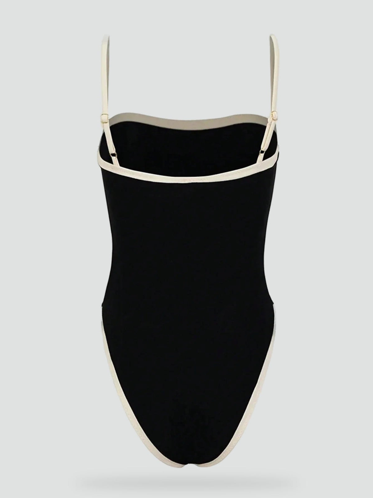 Swimsuit with Contrasting Details and Thin Straps for Women
