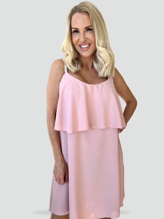 Midi Dress with Straps and Sleeveless Cut for Women