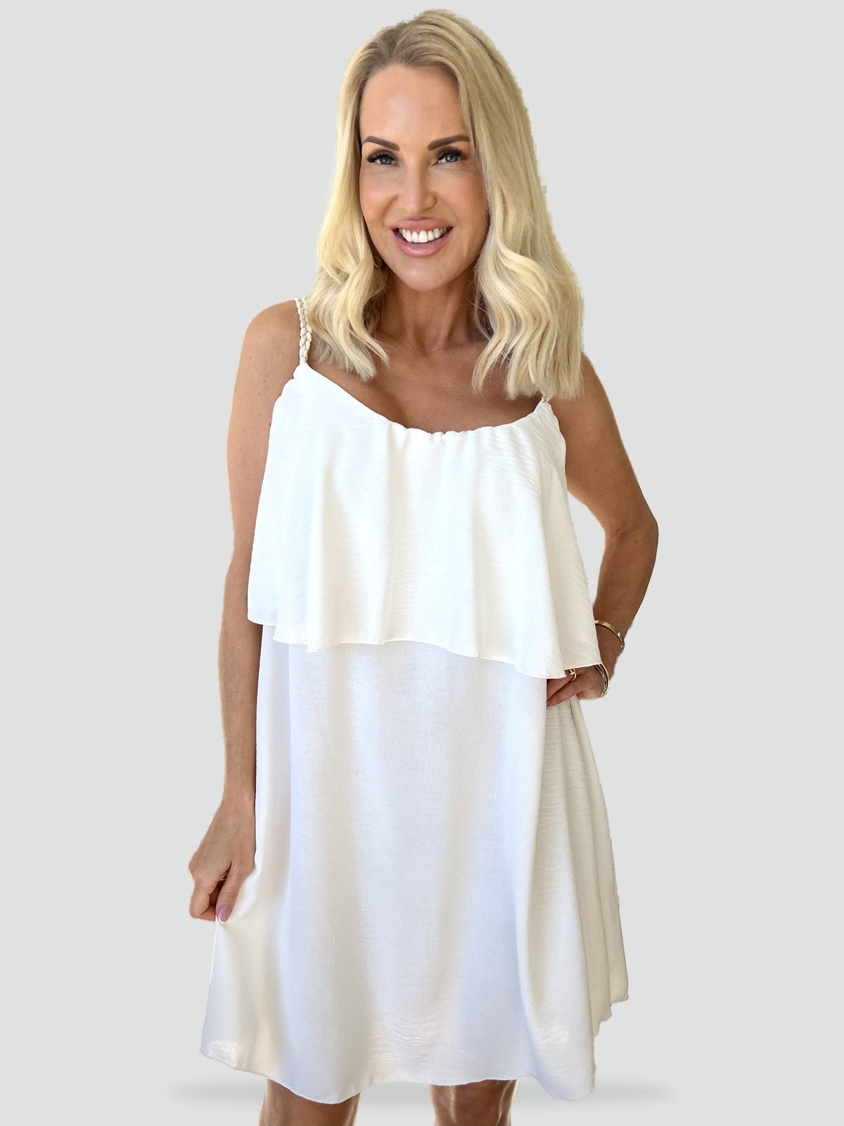 Midi Dress with Straps and Sleeveless Cut for Women